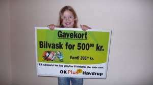 Molly med sin gevinst